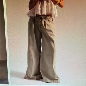 Free People Julien Wide Leg Trouser color is chinchilla